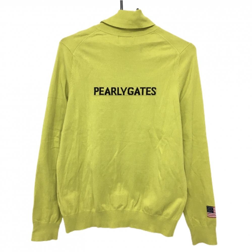 パーリーゲイツ タートルネックセーター マスタードイエロー×黒