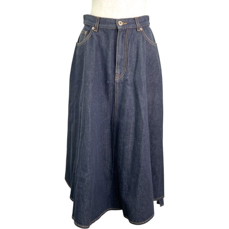 LOEWE ロエベ デニムスカート ロエベ LOEWE バックプリーツデニムスカート S359344XAY ネイビー