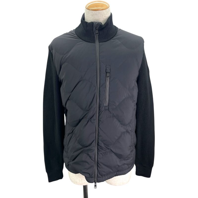 モンクレール MONCLER ニット切替ダウンジャケット ブラック ナイロン