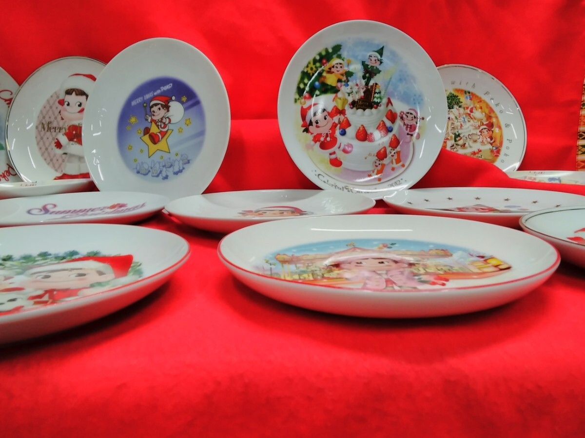 キャラクターグッズ クリスマスプレート 陶器製 平皿 ケーキ皿 不二家