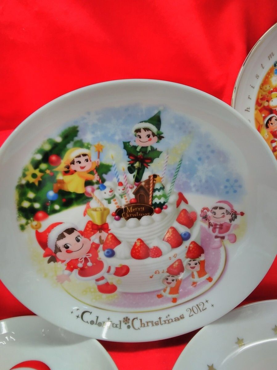 キャラクターグッズ クリスマスプレート 陶器製 平皿 ケーキ皿 不二家