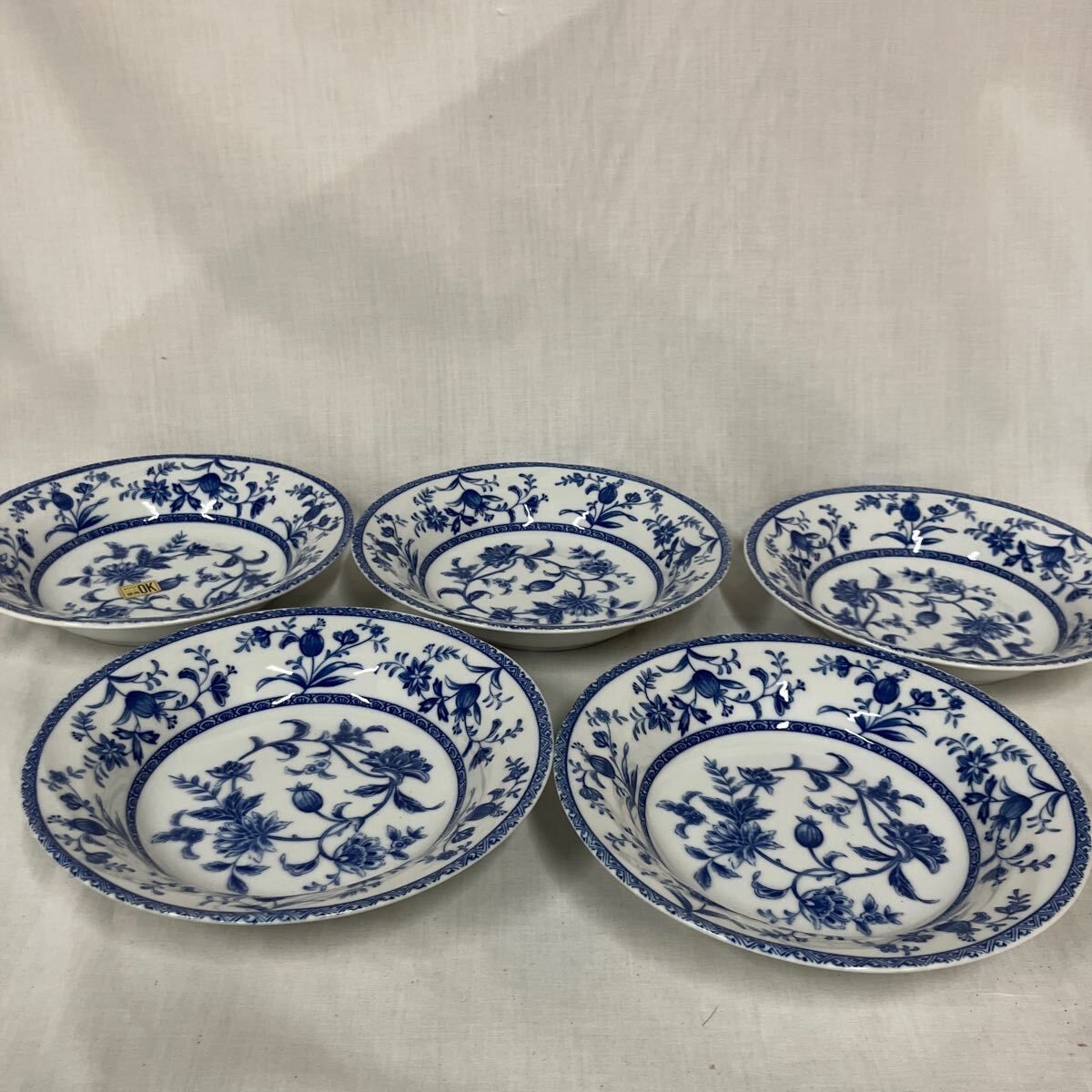 オリエントブルー/篭付カレーセット/カレー皿5枚/スプーン5本/スプーン