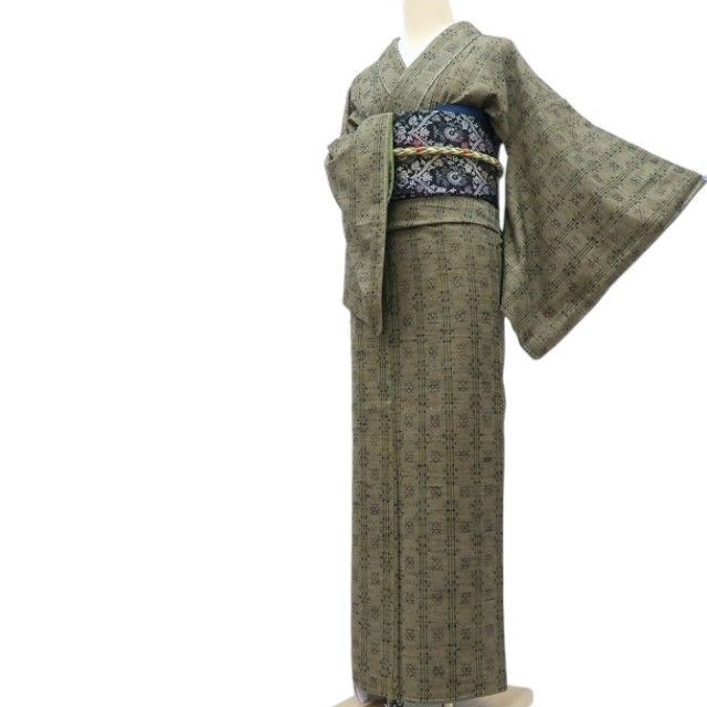 百華❀Y4170◇新品 さが美謹製 花織 仕付け糸付 手縫い仕立て 正絹 紬 