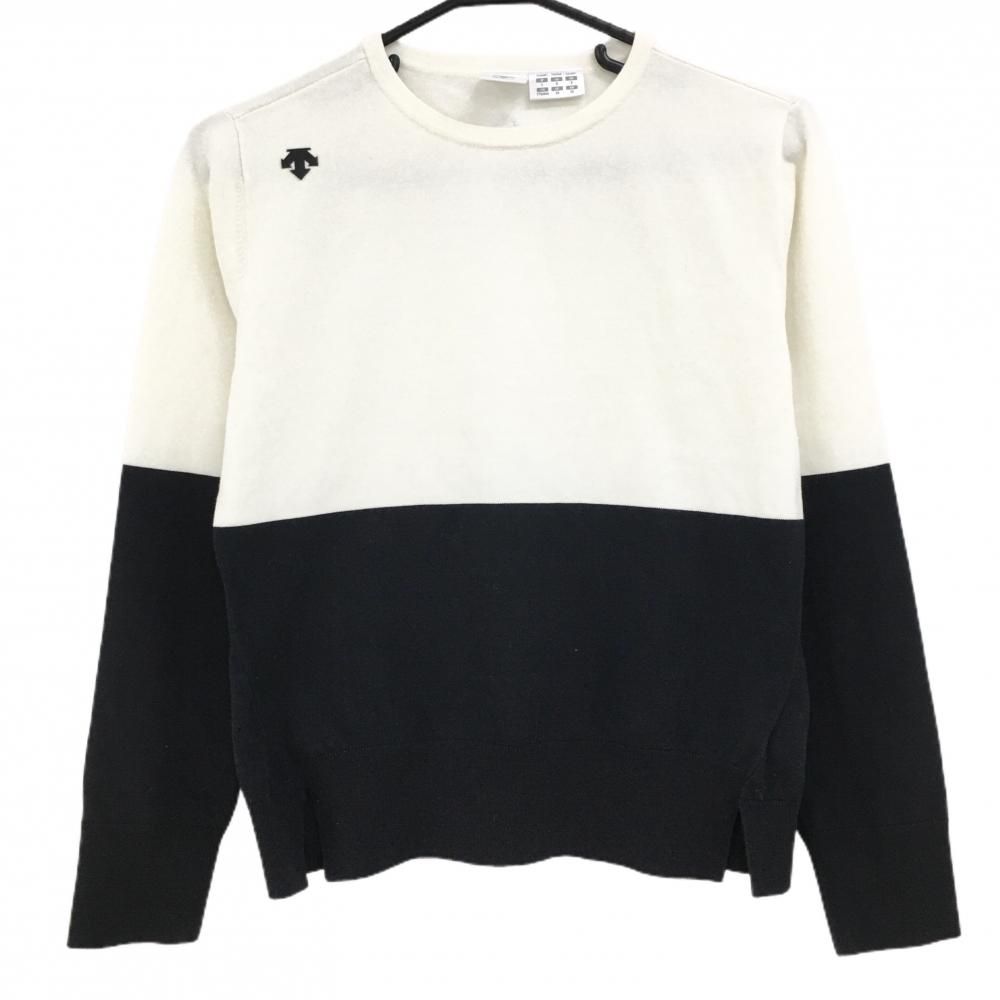 美品】デサントゴルフ セーター 白×黒 バイカラー ニット 中田英寿