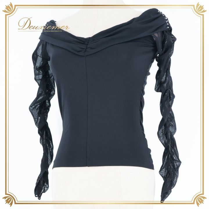 社交ダンス 衣装 トップス ブラウス ブラック系 チャコットロイヤル