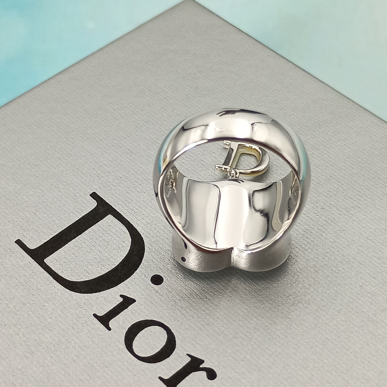 Christian Dior ディオール 14号 ハート ホワイトシェルリング 指輪 D