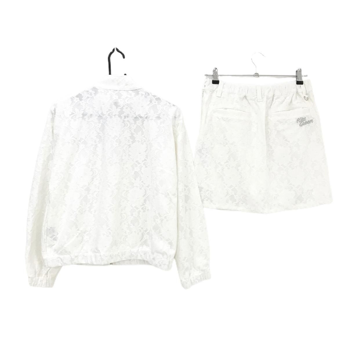 キスオンザグリーン 上下セット ブルゾン×スカート 白 レース レディース 3 L ゴルフウェア kiss on the green