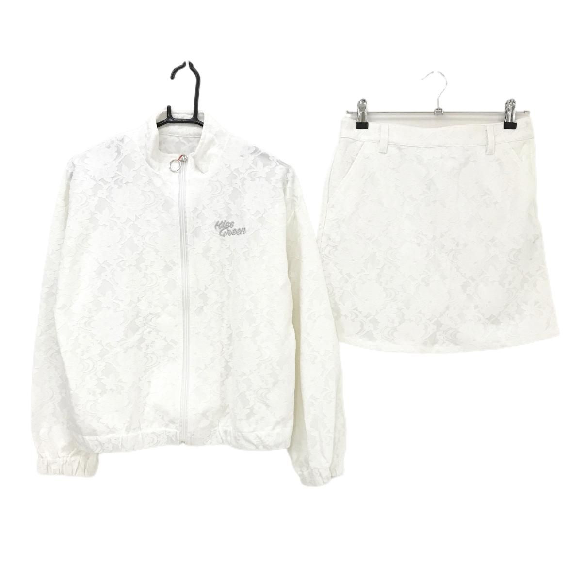 キスオンザグリーン 上下セット ブルゾン スカート 白 レース レディース 3 L ゴルフウェア kiss on the green