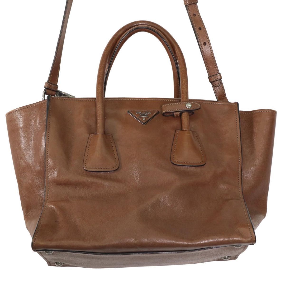 正規品】PRADA プラダ 三角ロゴ レザー 2WAY ショルダーバッグ トート