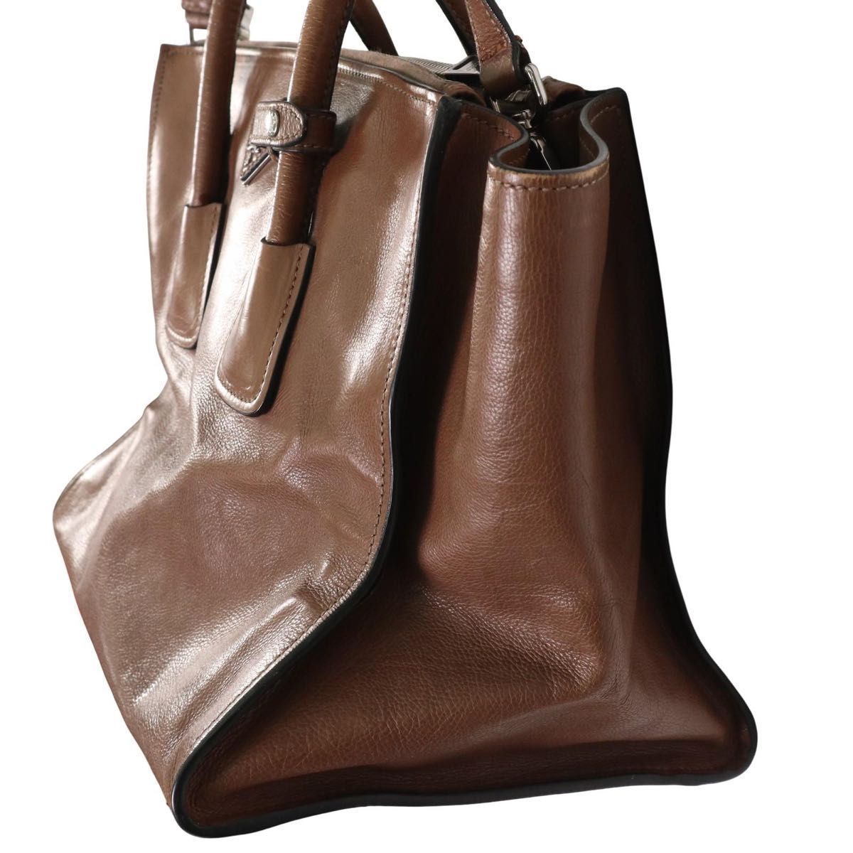 正規品】PRADA プラダ 三角ロゴ レザー 2WAY ショルダーバッグ トート