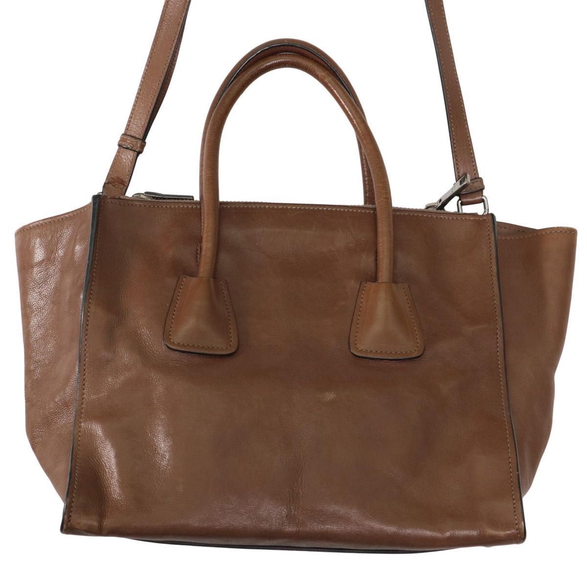 正規品】PRADA プラダ 三角ロゴ レザー 2WAY ショルダーバッグ トート