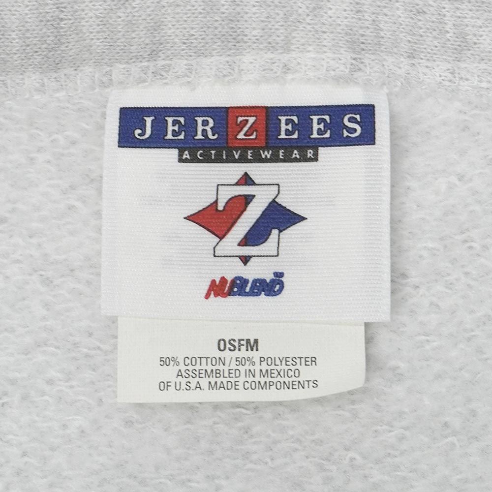 ジャージーズ JERZEES ♥ 00 s 2000年代 スウェットカーディガン ロゴ刺? 旧タグ USA ヴィンテージ アメリカ 古着 メンズ 霜降りグレー ONE SIZE