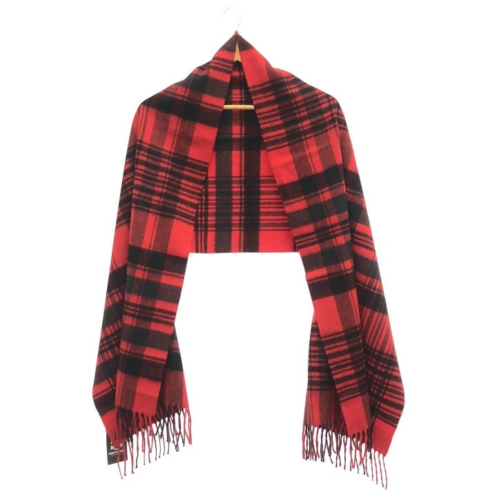 Johnstons OF ELGIN ④ カシミヤ混マフラー レディース レッド