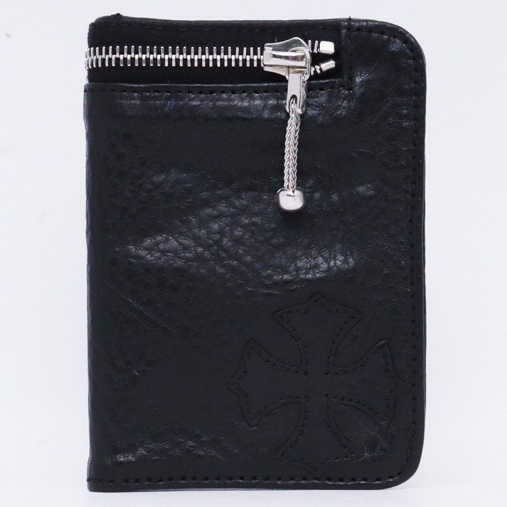 CHROME HEARTS CHプラス クロス レザーパッチ コインケース カード入れ ブラック