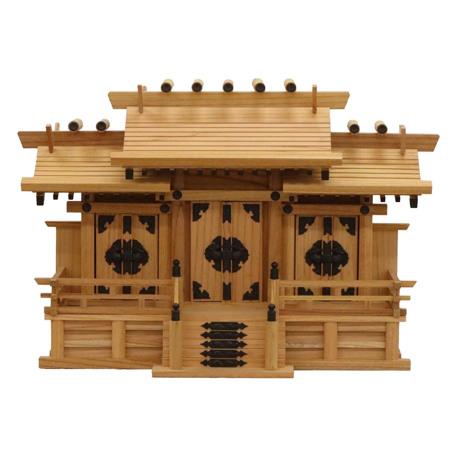 在庫処分 中 低床 屋根違い三社 本欅 神棚 エイアイテック AITECH