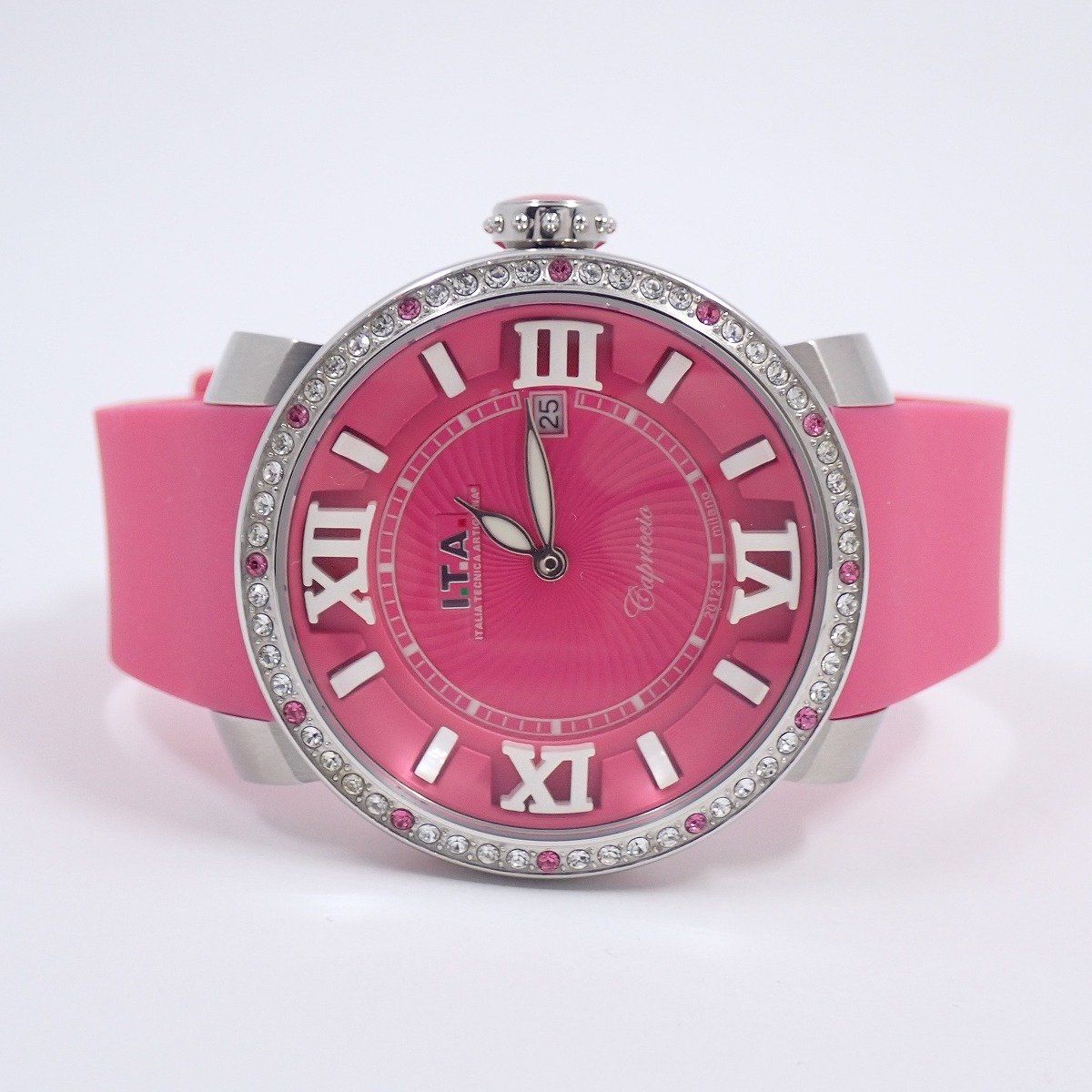 I.T.A. カプリッチョ プレツィオゾ クォーツ レディース 腕時計 ピンク文字盤 ラバーベルト Ref.03.03.03