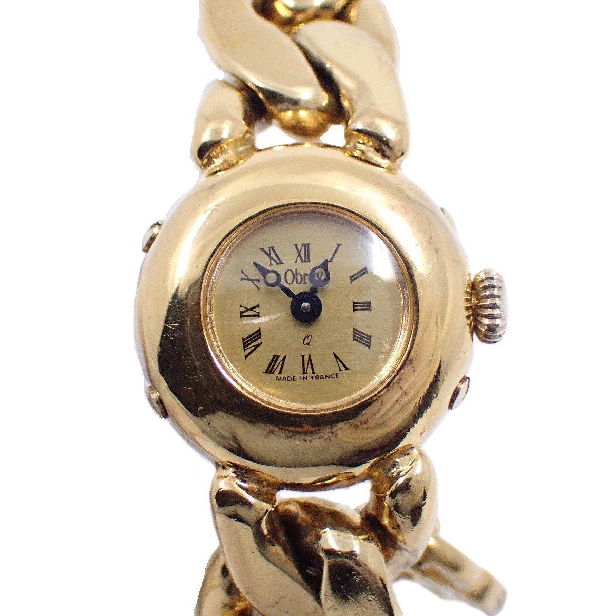 Obrey オブレイ ソリッドシルバー ゴールド色 チェーンブレスウォッチ