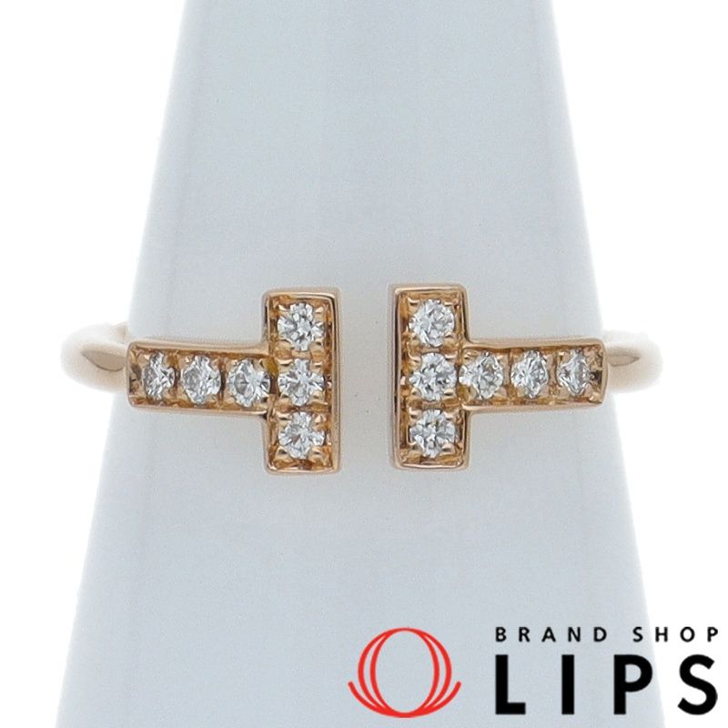 ティファニー Tワイヤーナローダイヤリング 10 K 18 PG レディース