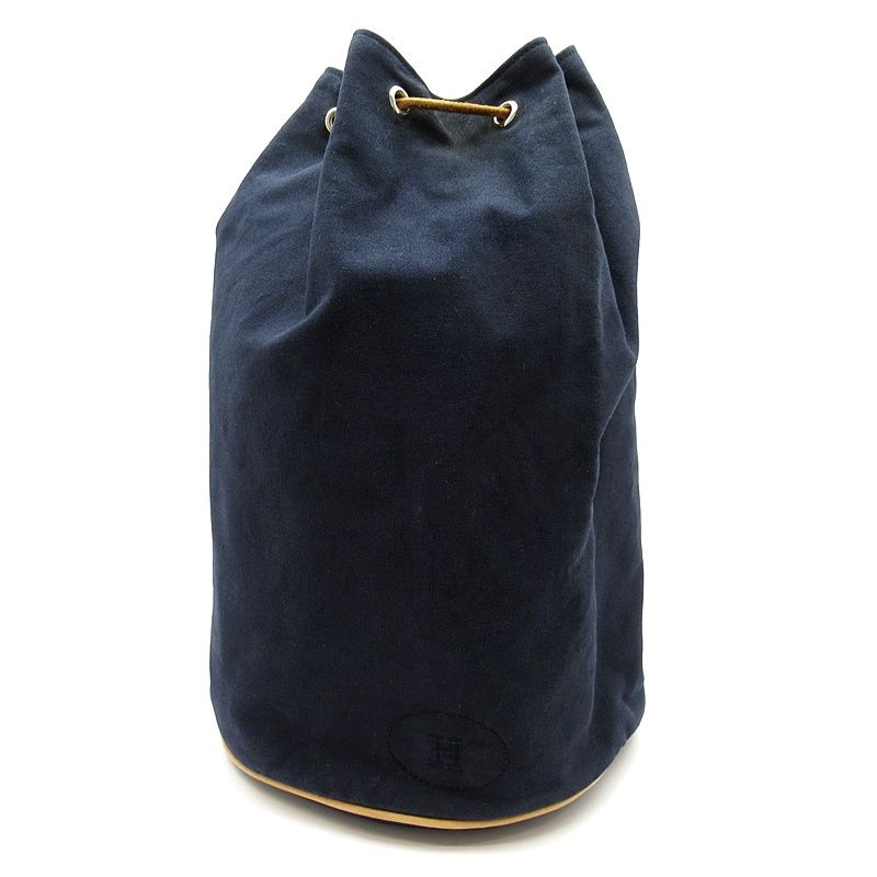 エルメス ポロションミミルGM キャンバス|レザー メンズ ショルダーバッグ ネイビー