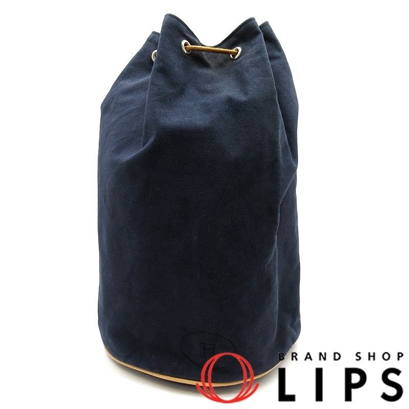 エルメス ポロションミミルGM キャンバス|レザー メンズ ショルダーバッグ ネイビー