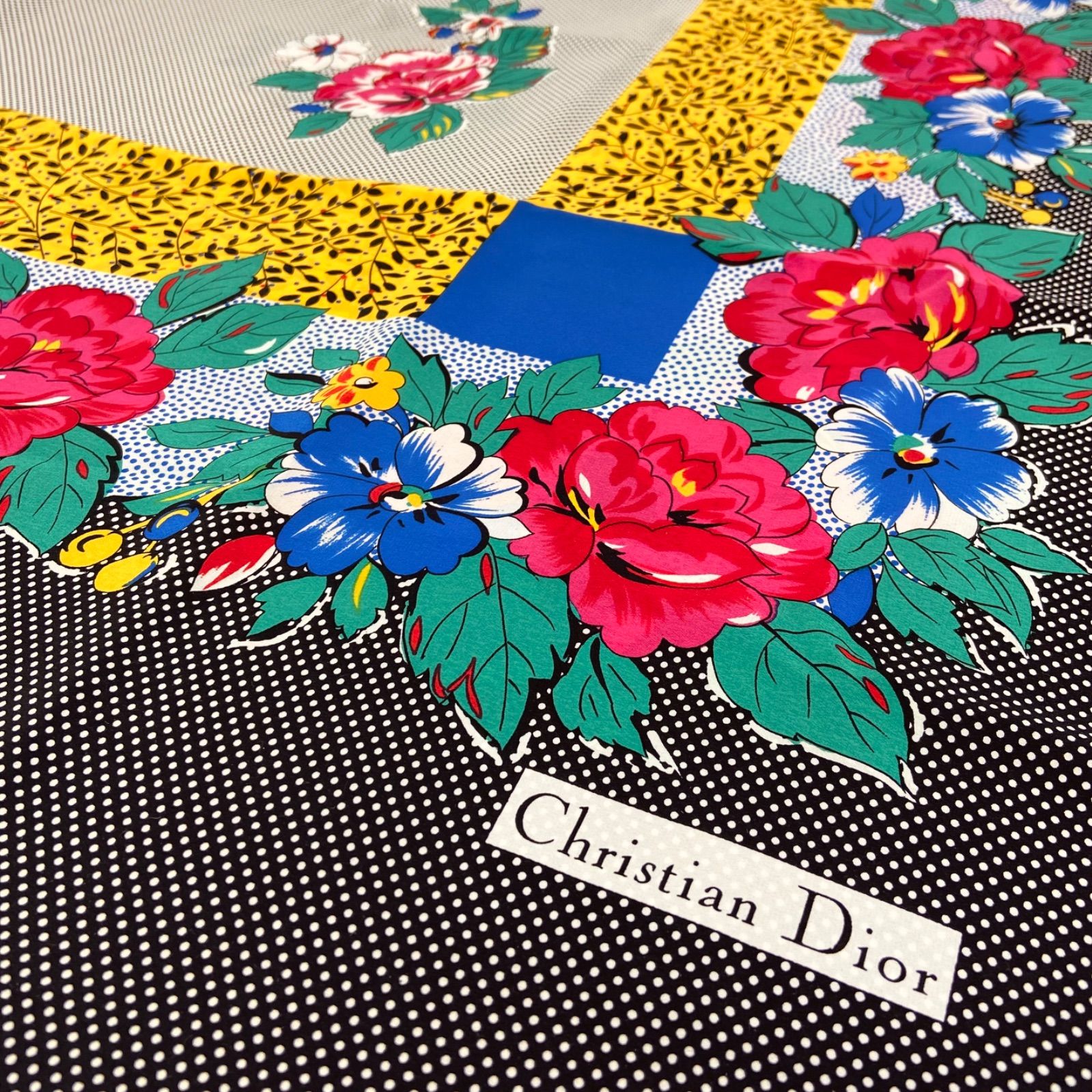 ディオール スカーフ花 ドット 大判シルク 冷房 日よけ FX67 - メルカリ