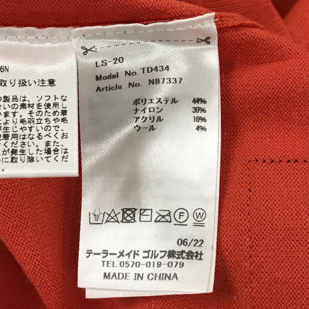 美品】テーラーメイド セーター オレンジ×ネイビー 袖2ライン ウール混