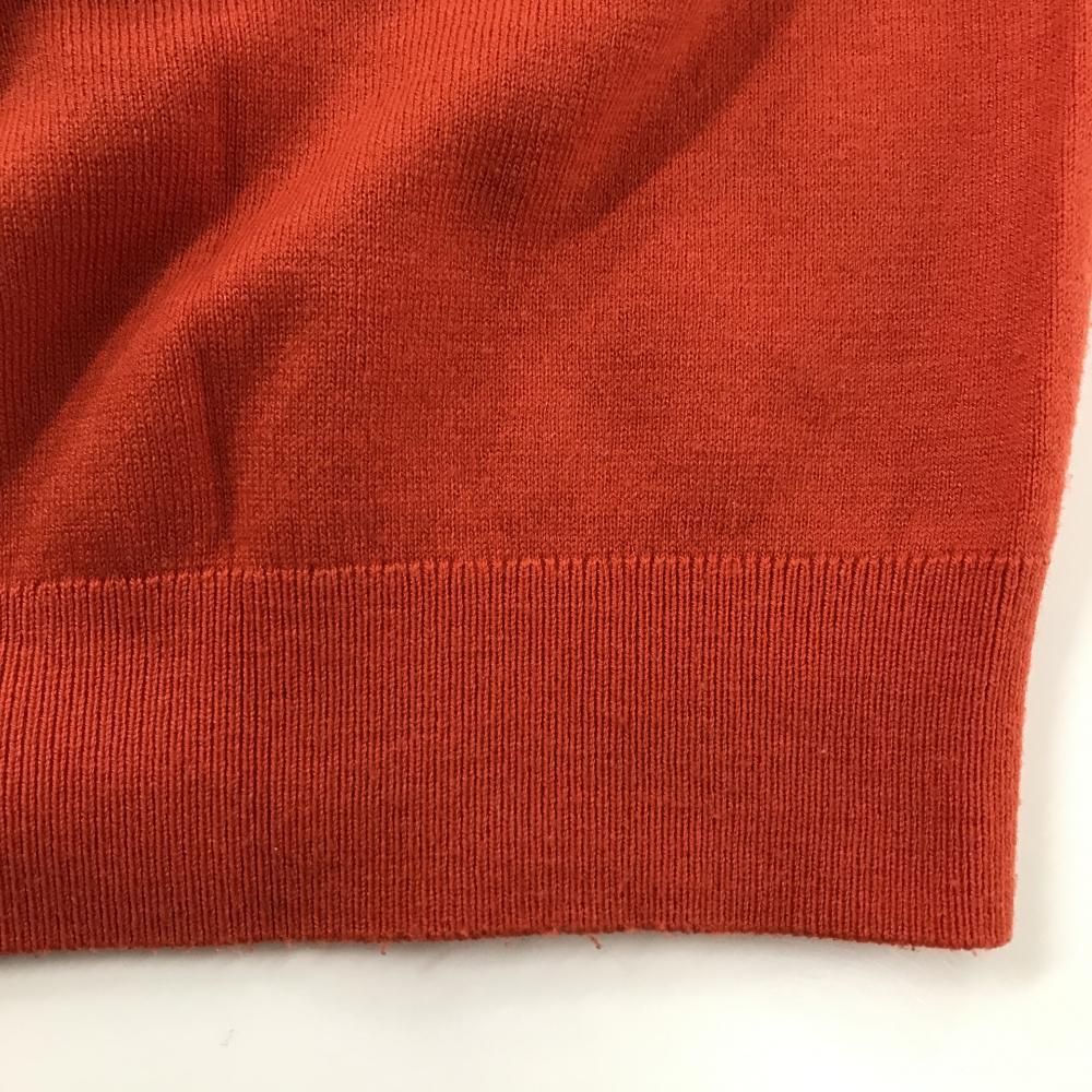 美品】テーラーメイド セーター オレンジ×ネイビー 袖2ライン ウール混