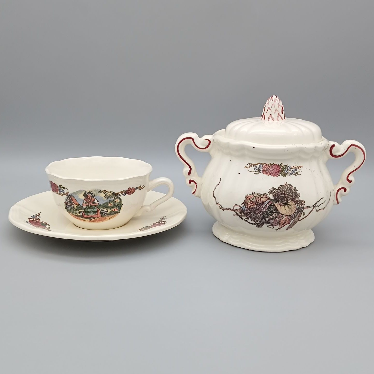 サルグミンヌ 花リム シュガーポット 砂糖入れ 小物入れ Obernai