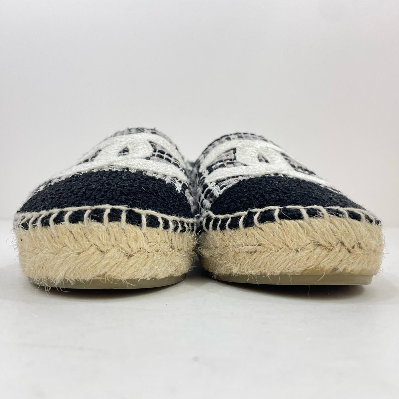 CHANEL シャネル エスパドリーユ ココマーク スリッポン 靴 G 34546 ブラック サイズ 36