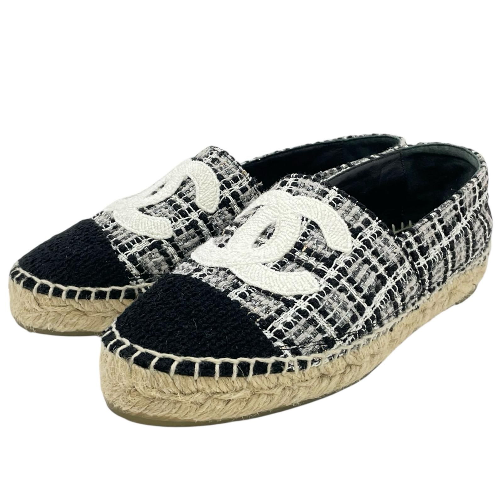 CHANEL | シャネル エスパドリーユ ココマーク スリッポン 靴 G 34546 ブラック サイズ 36