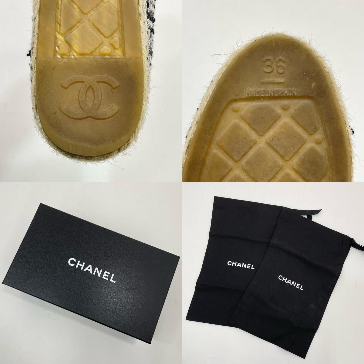 CHANEL | シャネル エスパドリーユ ココマーク スリッポン 靴 G 34546 ブラック サイズ 36 スリッポン 靴