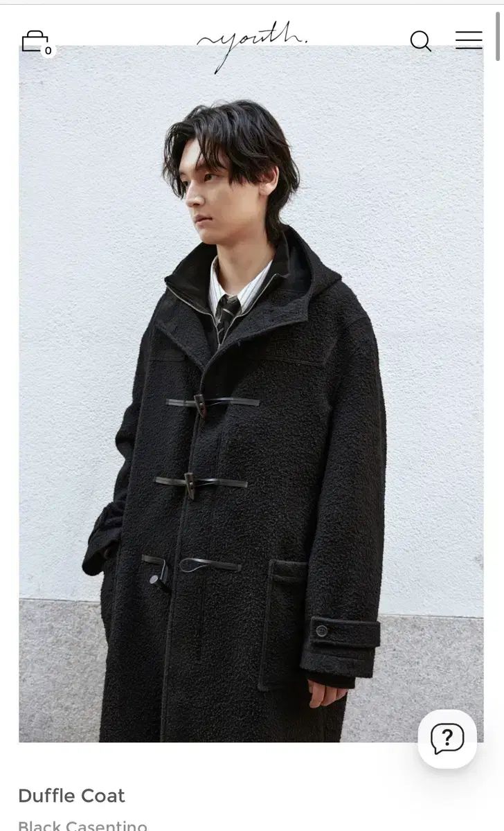 s ユース ダッフル コート ブラック カセンティーノ
