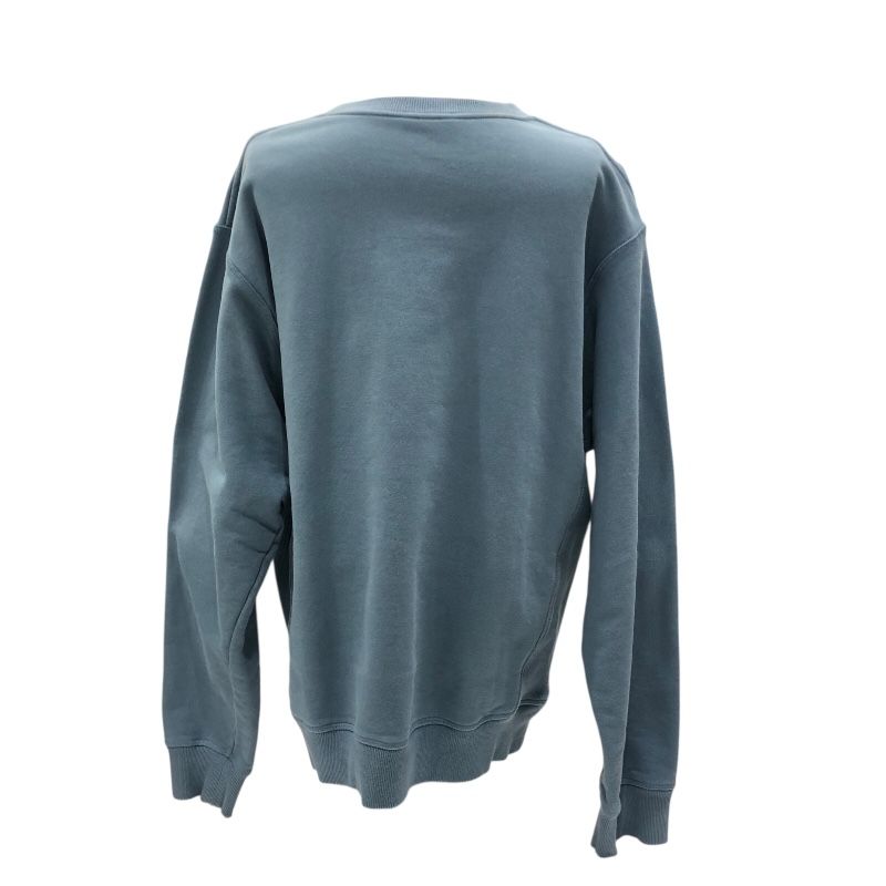 クリスチャン ディオール Christian Dior ロゴ刺繡スウェットシャツ くすみブルー コットン メンズ スウェット