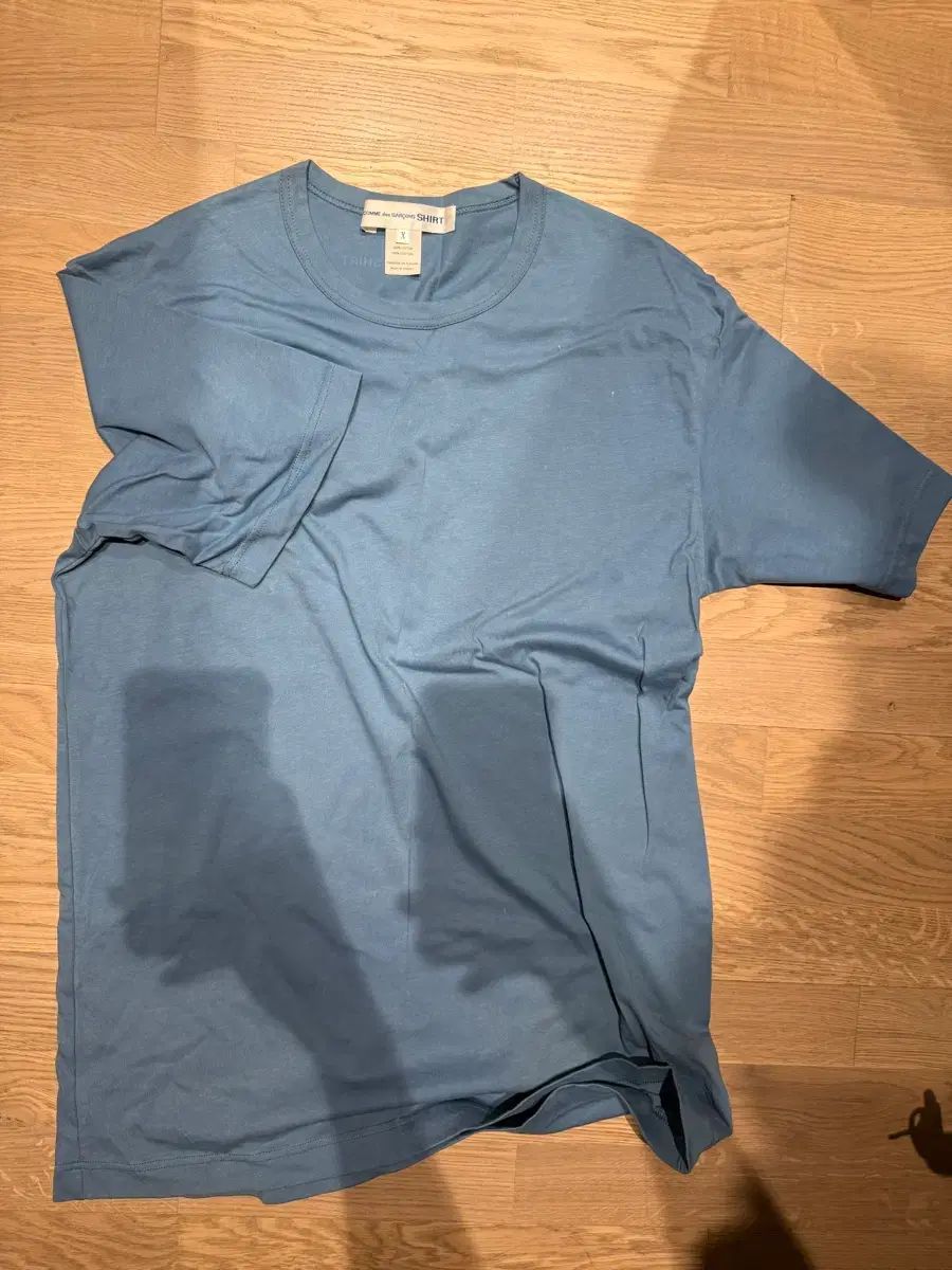 COMME des GARCONS バックロゴ 半袖 Tシャツ XL スカイブルー