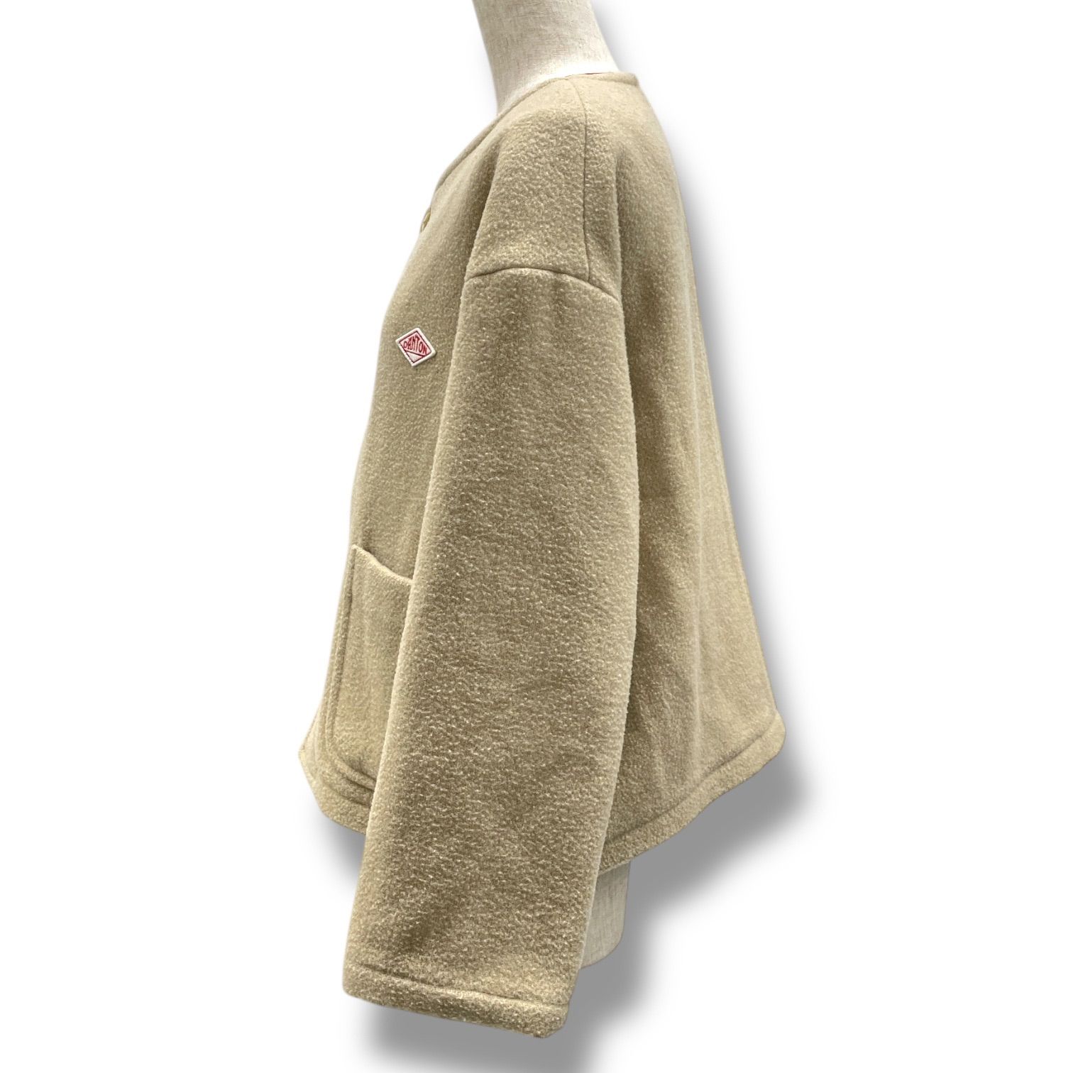 DANTON ダントン ライトパイル ウールモッサ カラーレスジャケット