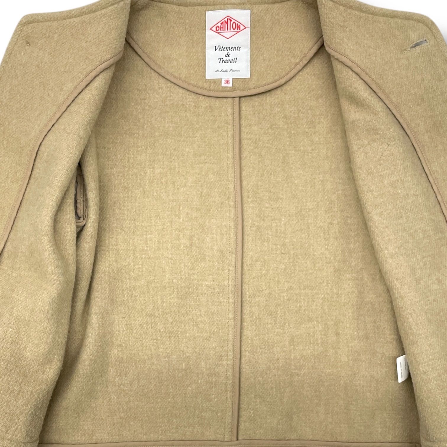 DANTON ダントン ライトパイル ウールモッサ カラーレスジャケット