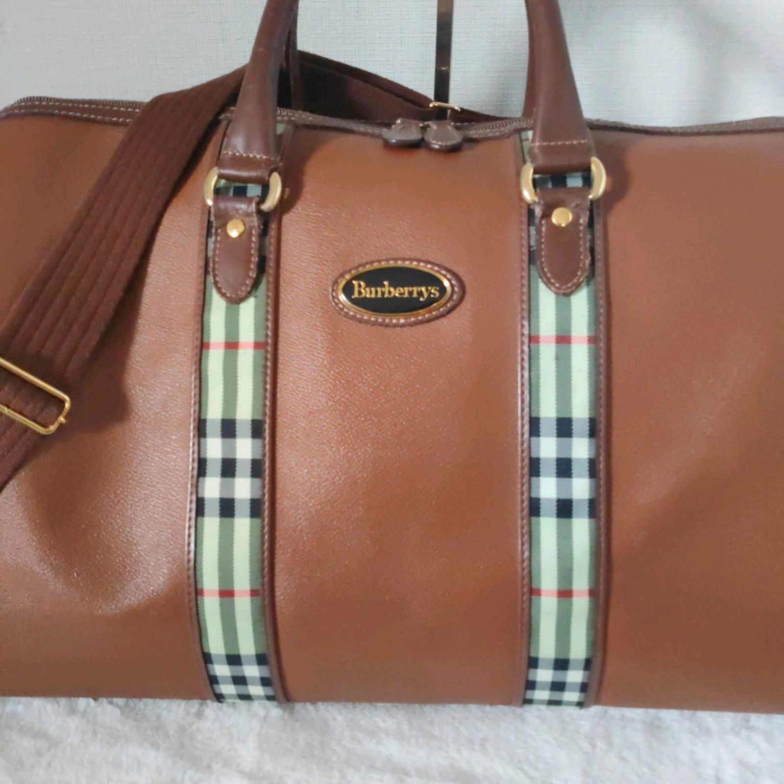 【未使用級】 バーバリーゴルフ ボストンバッグ 2way ブラウン ノバチェック 希少】バーバリー ボストンバッグ レザー ヴィンテージ 2way ノバ
