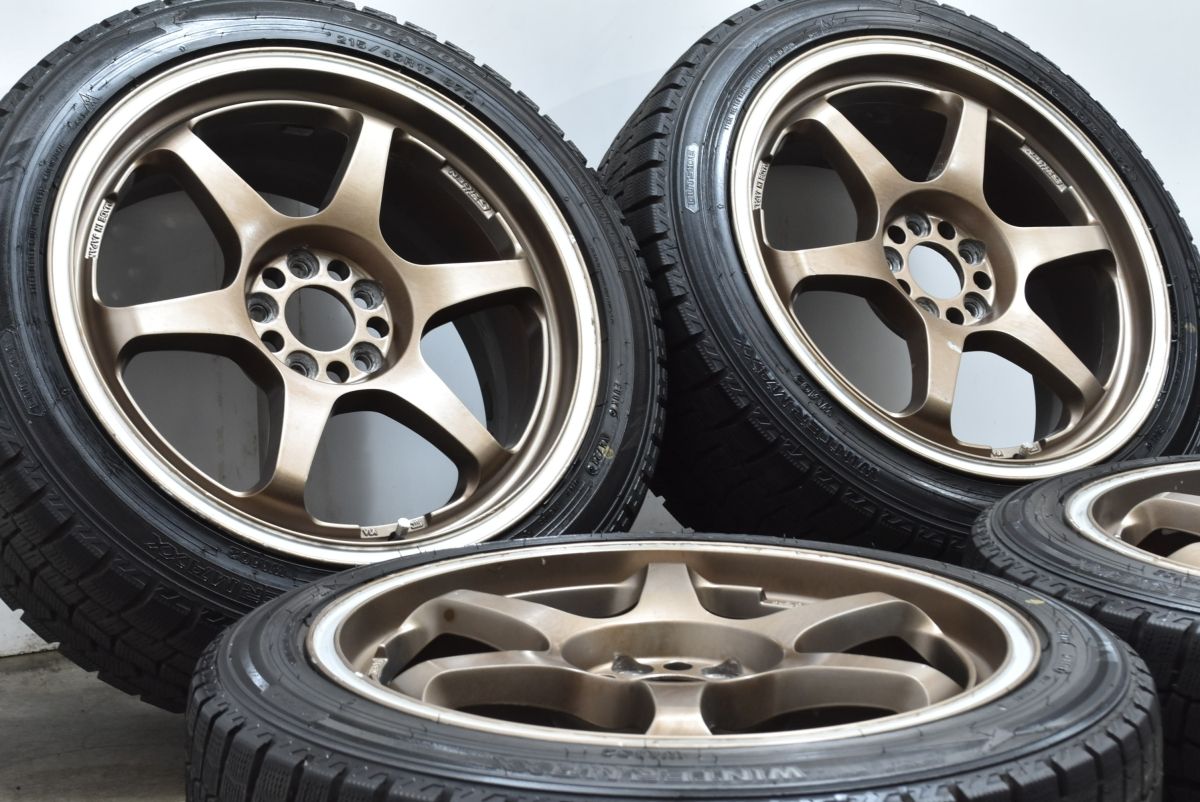 バリ溝 5 ZIGEN プロレーサー GN 17 in 7 J 48 PCD 100 ダンロップ WM 02 215 45 R インプレッサ レガシィ BRZ 86 プリウス ブロンズ