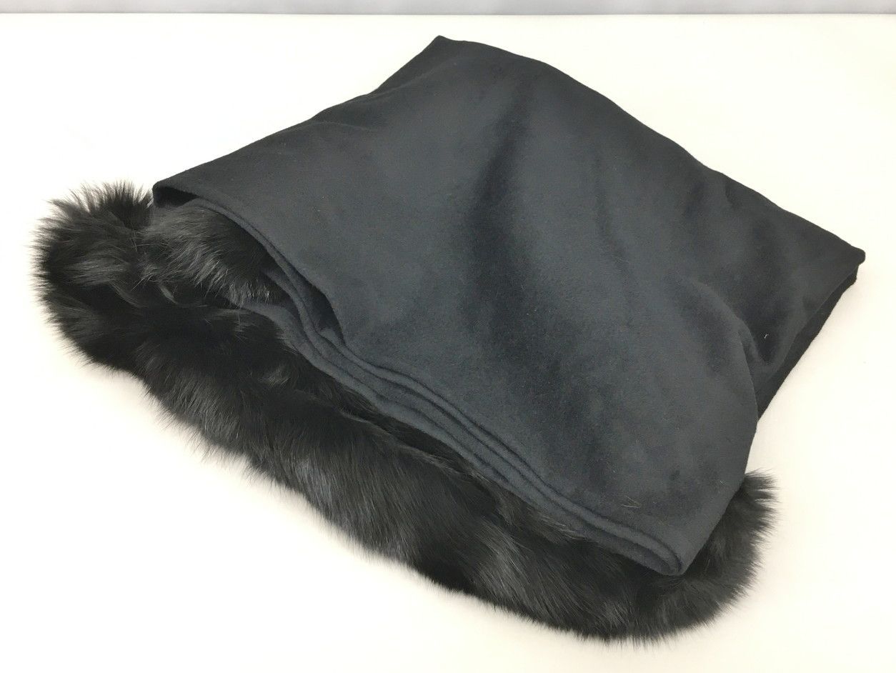 ムーンバット ファビオラ ストール フォックスファー 毛100%(カシミア