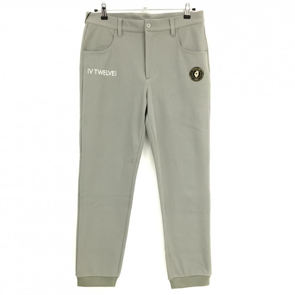 V 12 ジョガーパンツ ライトカーキ ロゴ ストレッチ メンズ M ゴルフウェア モデル