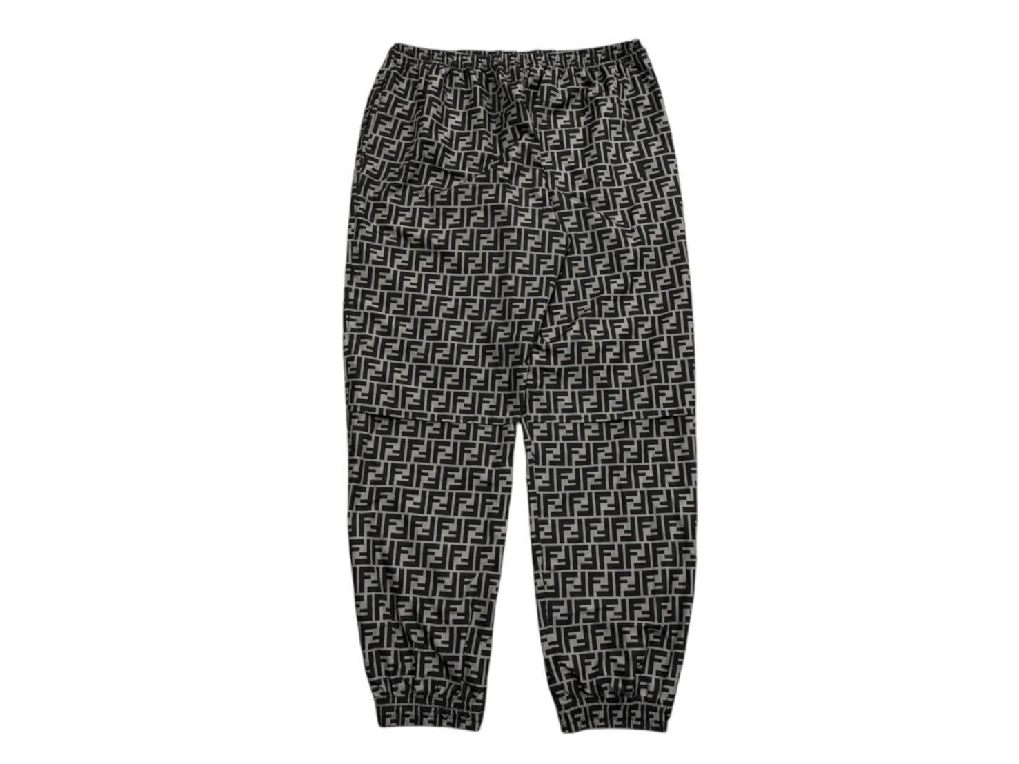 FENDI フェンディ ズッカ柄 ナイロン ジョガーパンツ サイズ54 ブラック グレー 4 b 009838