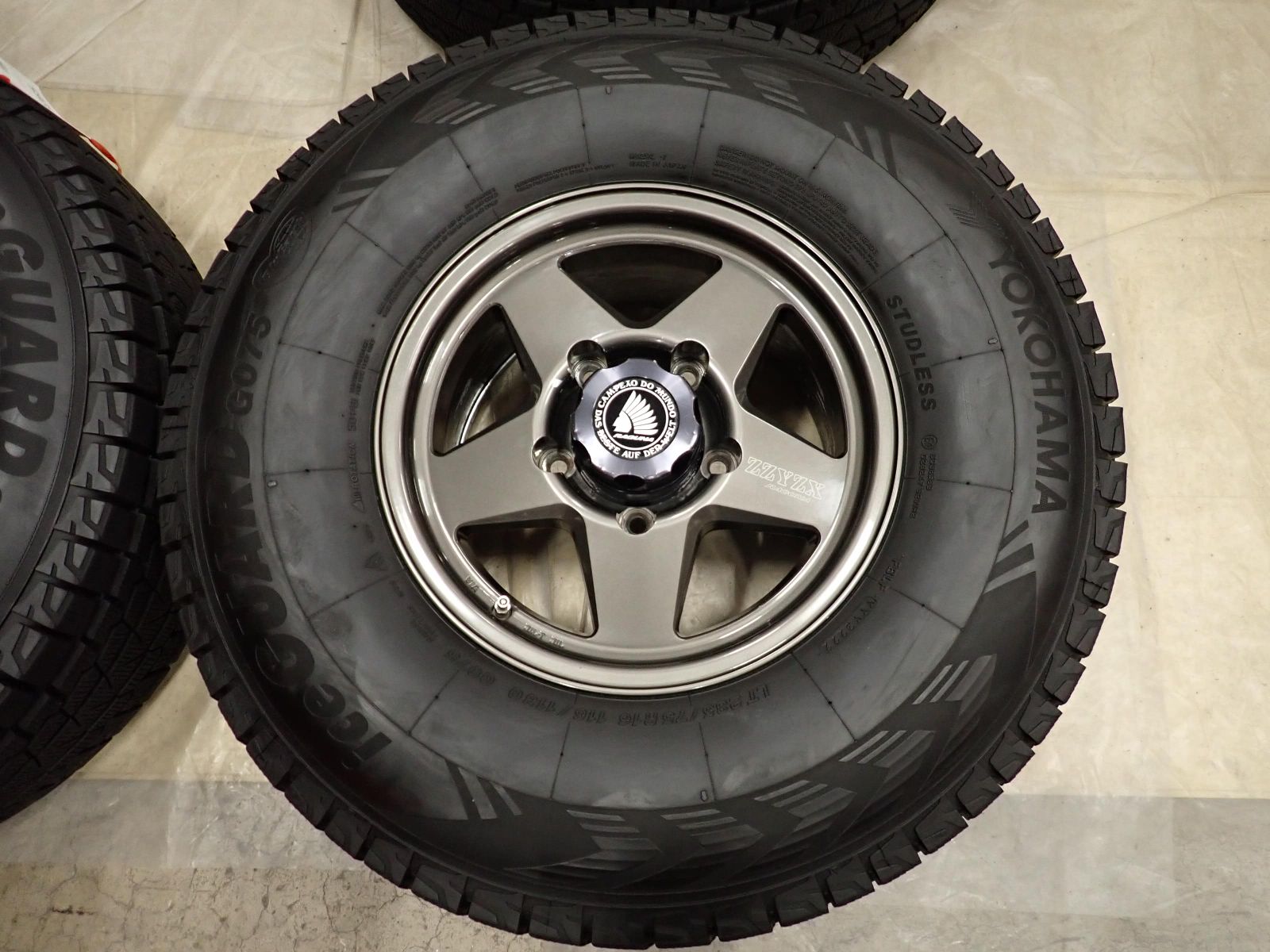  冬4本SET 会社宛 285 75 R 16 8 5 J 116 113 LT ヨコハマ アイスガード G 075 製 RAGUNA ZZYZX アルミ ランクル 200 NO F 8065 16インチ タイヤ ホイールセット