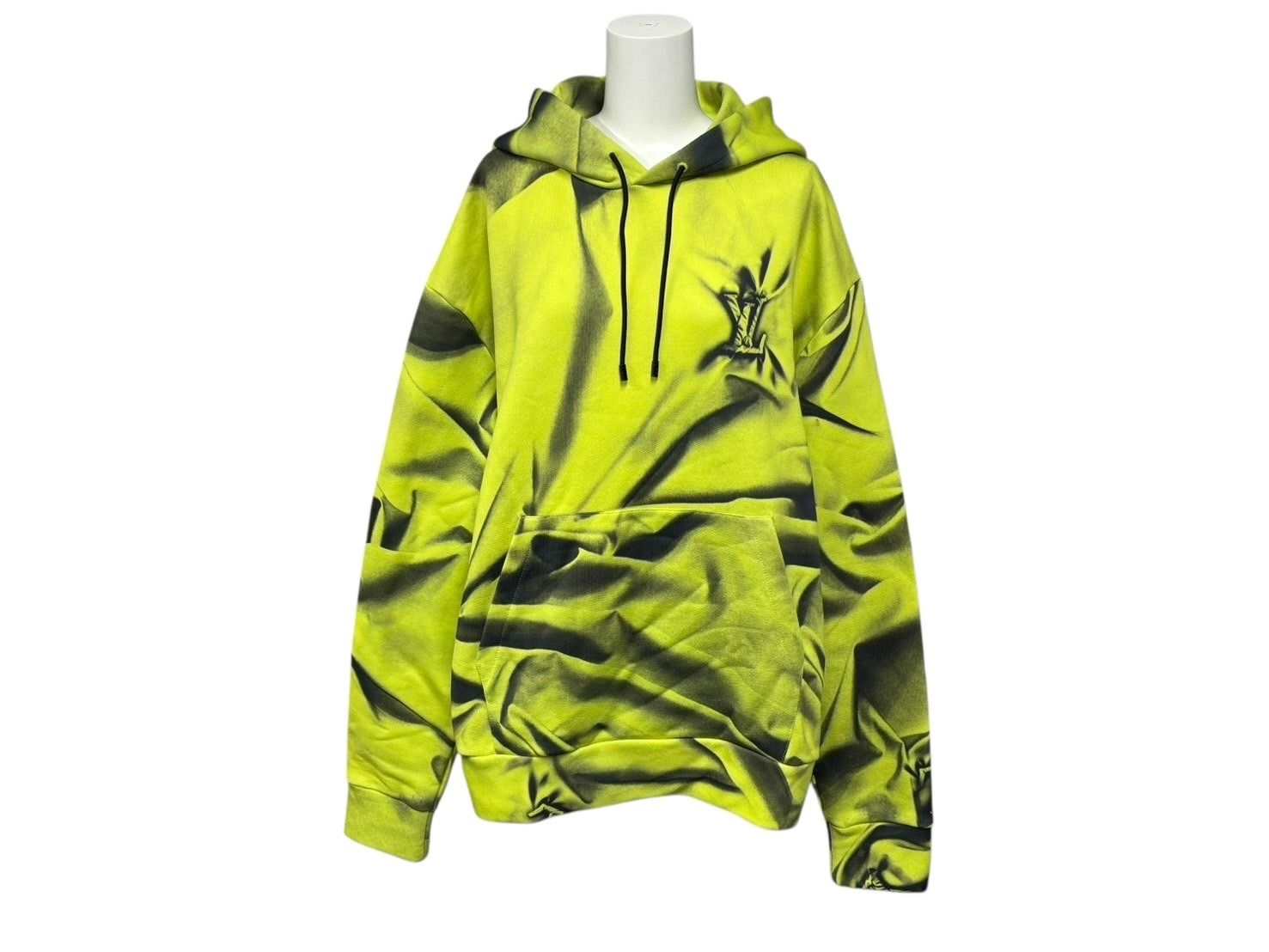 LOUIS VUITTON ルイヴィトン 23 AW プルオーバーパーカー RM 232 M ZE 5 HPY 20 W サイズM ライムグリーン プリント 4 b 010008