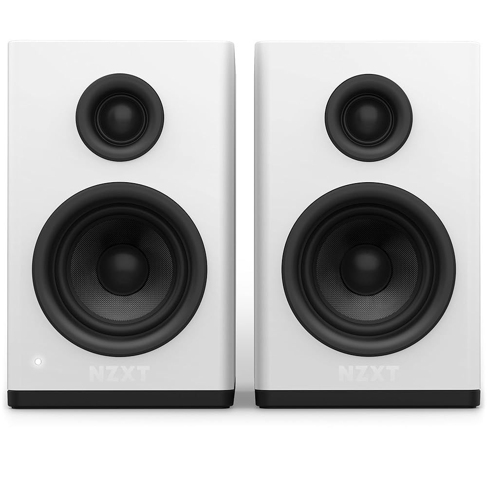 NZXT Relay Speakers White デスクトップサイズ アンプ内蔵 PCスピーカー AP-SPKW 2-JP SP 1104