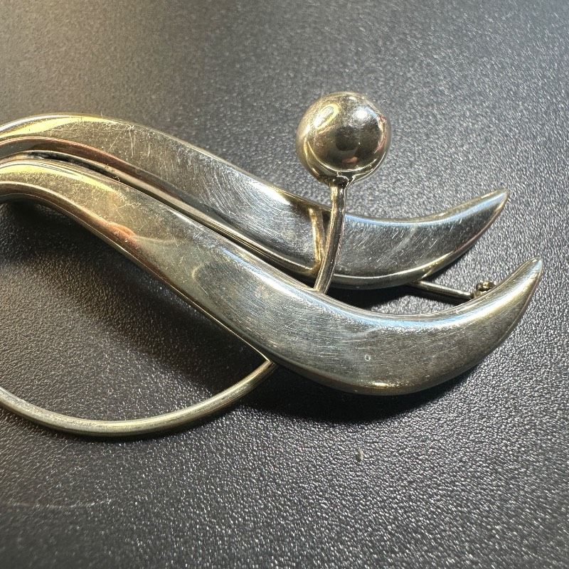 vintage】レア MEXICO 925 刻印 シルバー製 ブローチ メーカー刻印 GT