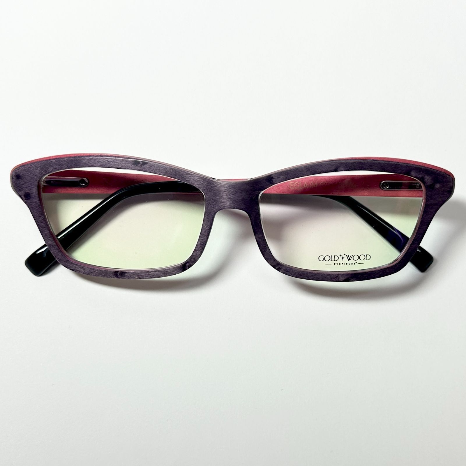 定価１５万 GOLD AND WOOD ECLA 紫 ゴールド アンド ウッド Luxemborg 木 メガネ ルクセンブルグ製