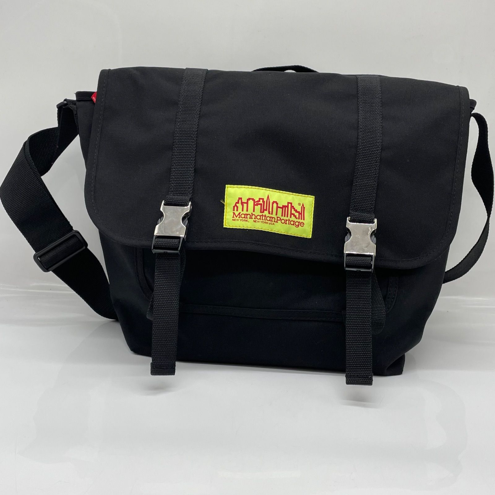 BN 7118 ManhattanPortage×TOMMY ショルダーバッグ メッセンジャーバッグ ブラック イエロータグ 黄タグ