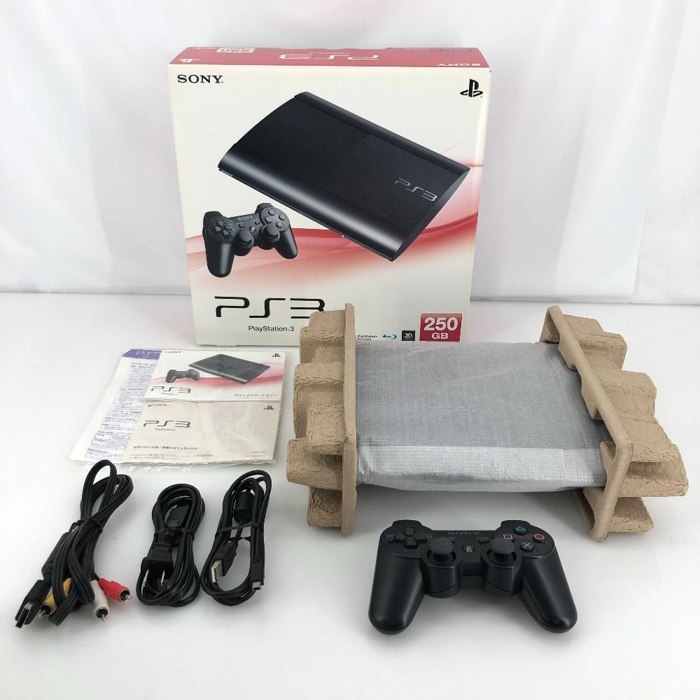 05 w 17452 T 動作品 PS 3 PlayStation 本体 箱あり CECH-4200 B 250 GB チャコール ブラック ＊動作 |初期化済み ＊ 品