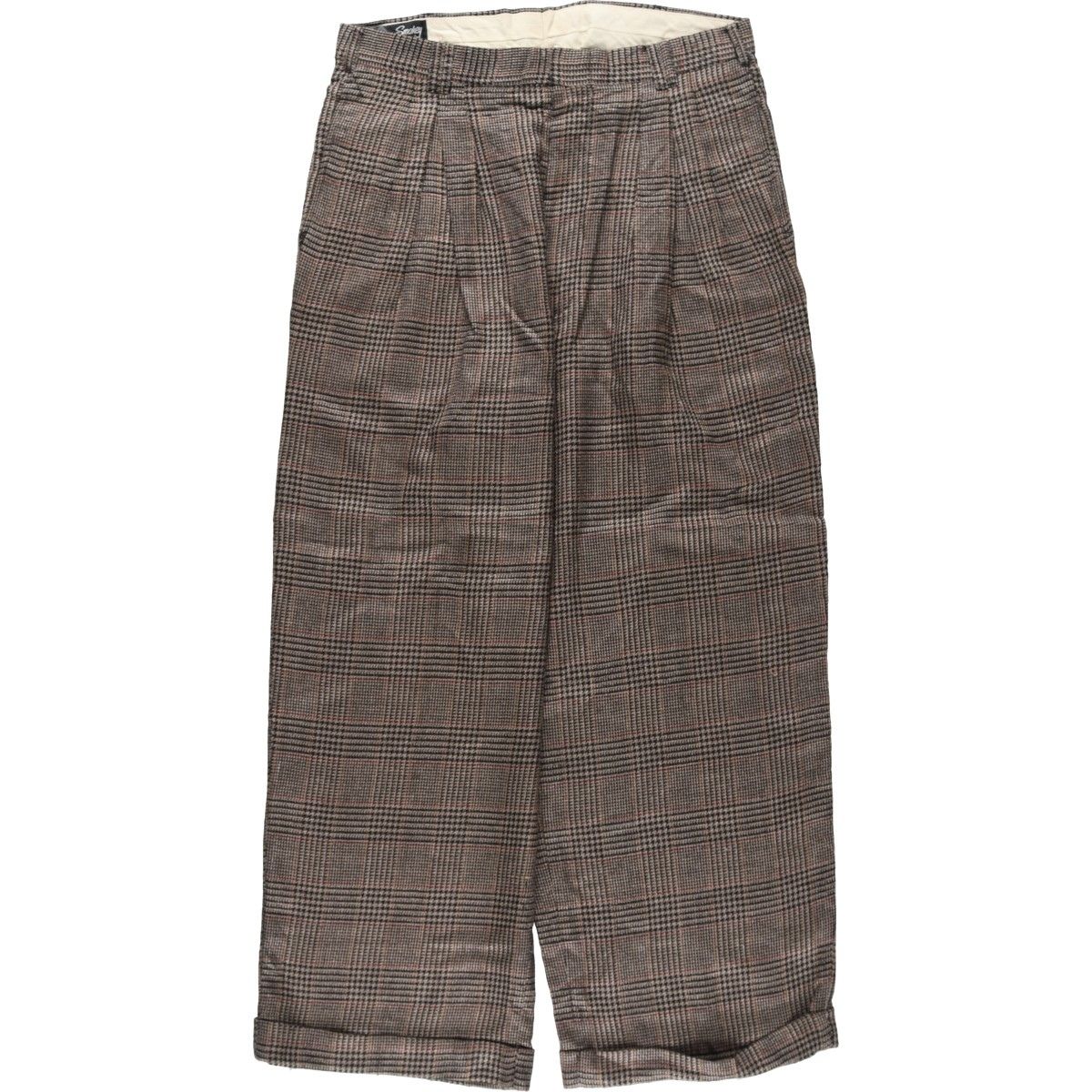 古着 80~90年代 SMOKEY JOE’S グレンチェック ツータック スラックスパンツ メンズw 33相当 ヴィンテージ|eaa 597274