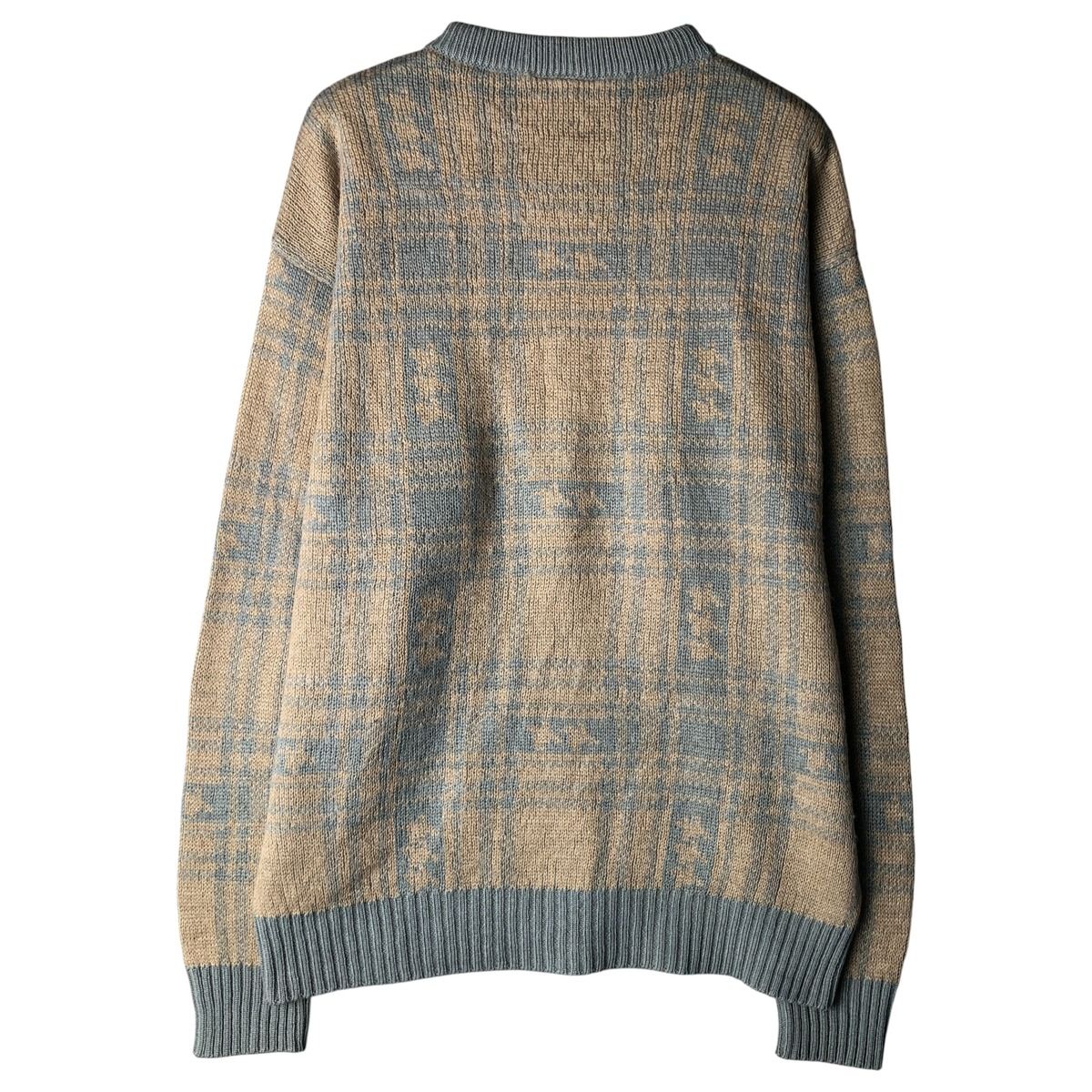 古着 70~80年代 ラコステ LACOSTE チェック柄 モヘア混 アクリルニット